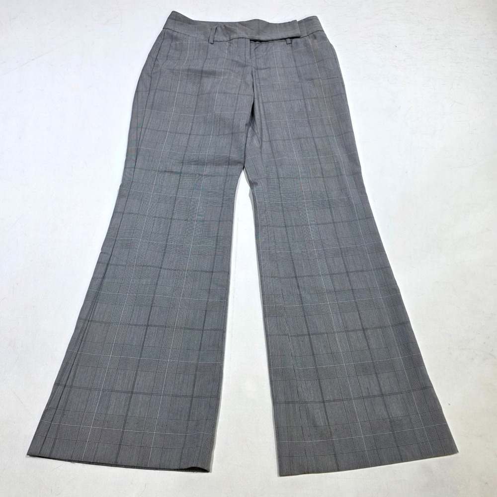 Express Design Studio Editor Pant Women 0 Gray Plaid Wide Leg Professional Dress